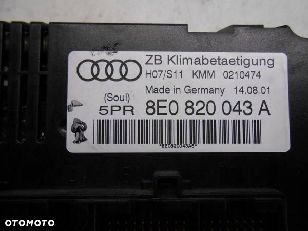 PANEL STEROWANIA KLIMATYZACJĄ AUDI A4 B6 - 2