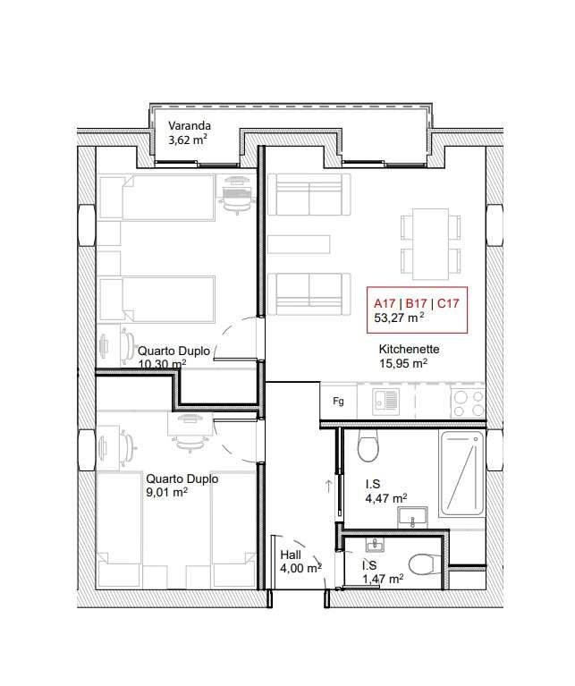 Apartamneto T1+1 com varanda e garagem ao Polo Universitário.-13