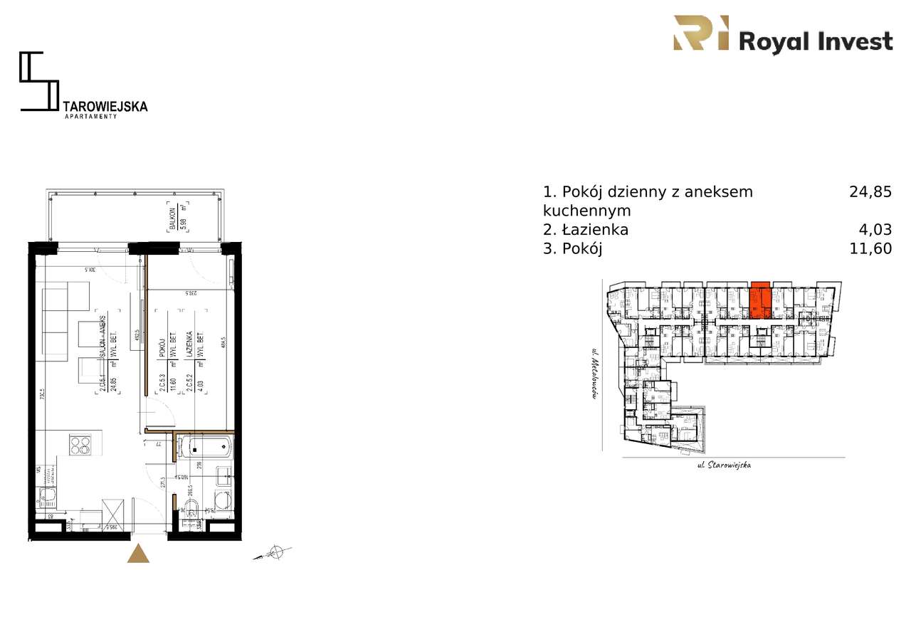 Mieszkanie M28 Apartamenty Starowiejska, Andrychów - Pełny obrazek: 3/8