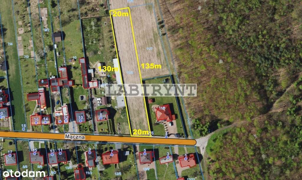 Mirów, Mączna, szerokość 20m, 2620m2, media-7