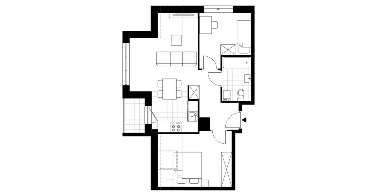 3-pokojowe mieszkanie 50m2 + loggia Bez Prowizji - Pełny obrazek: 3/6