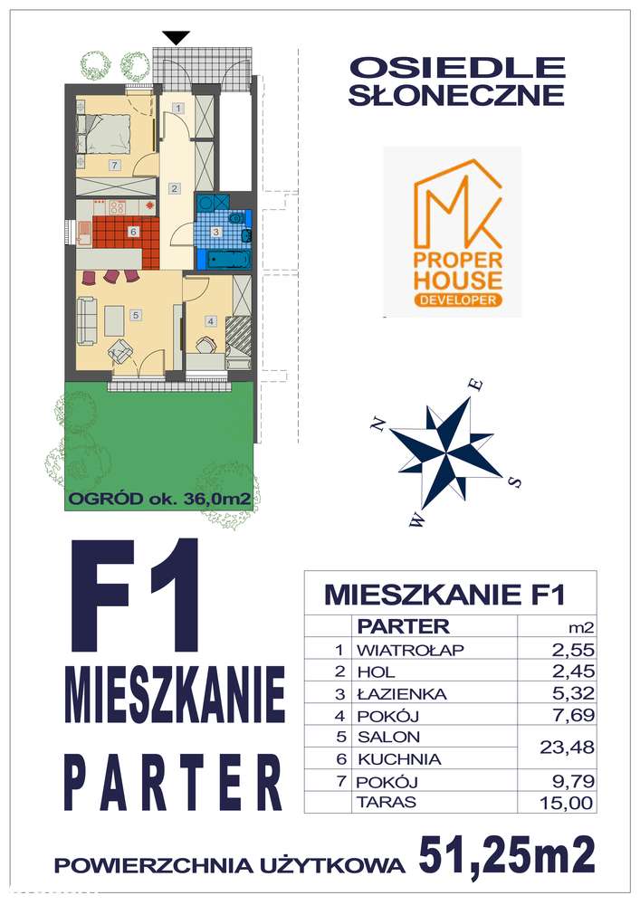Komfortowe mieszkanie z ogródkiem F1 - Pełny obrazek: 2/11