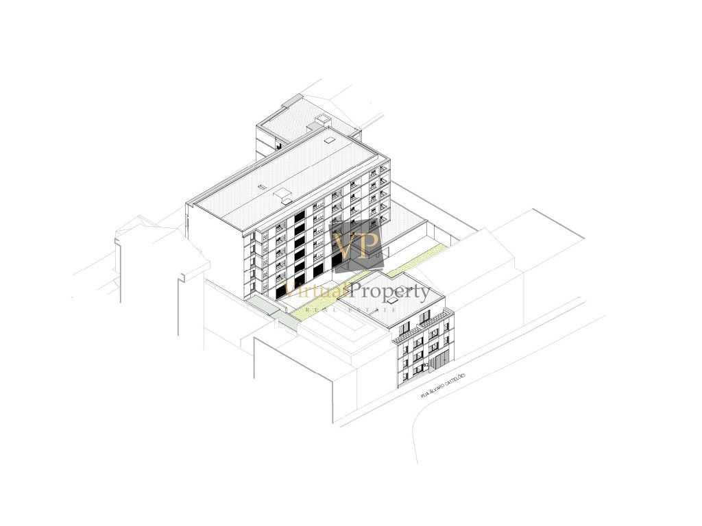 Apartamento T1 em planta no centro do Porto