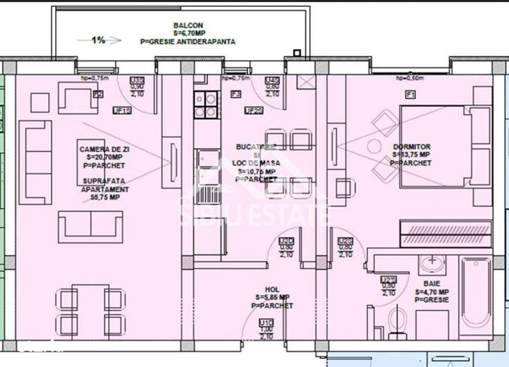 Apartament 2 camere decomandat, Selimbar, Doamna Stanca - Imagine principală: 5/9