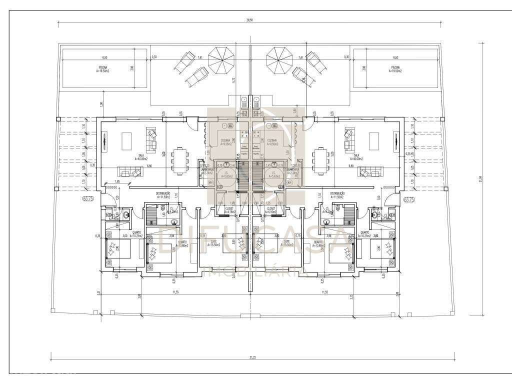 Moradia Geminada Térrea T3 com Piscina e Churrasqueira - Grande imagem: 5/5