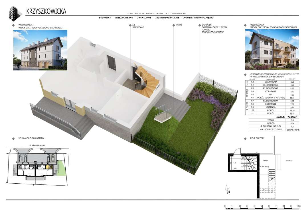Wieliczka 3-pokojowe mieszkanie | 77 m² | ogród + 2 balkony-2