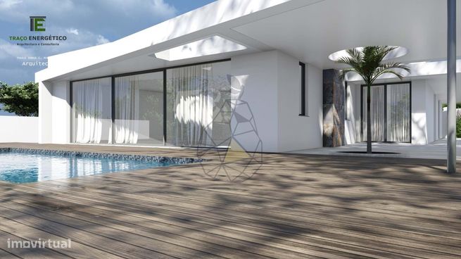 Terreno com projeto em elaboração - Moradia térrea T3+1 com piscina-2