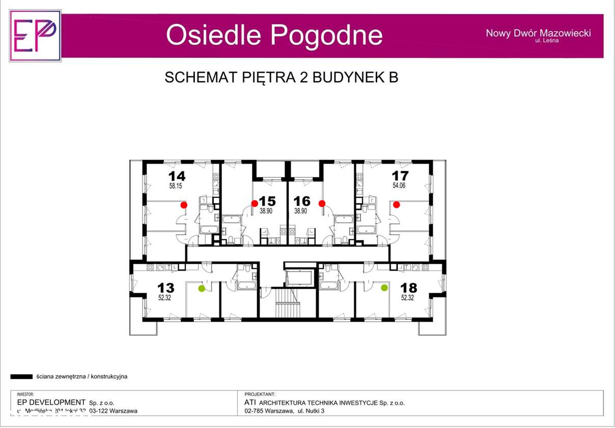 Nowoczesne 3-pokojowe mieszkanie z balkonem nr B13-2