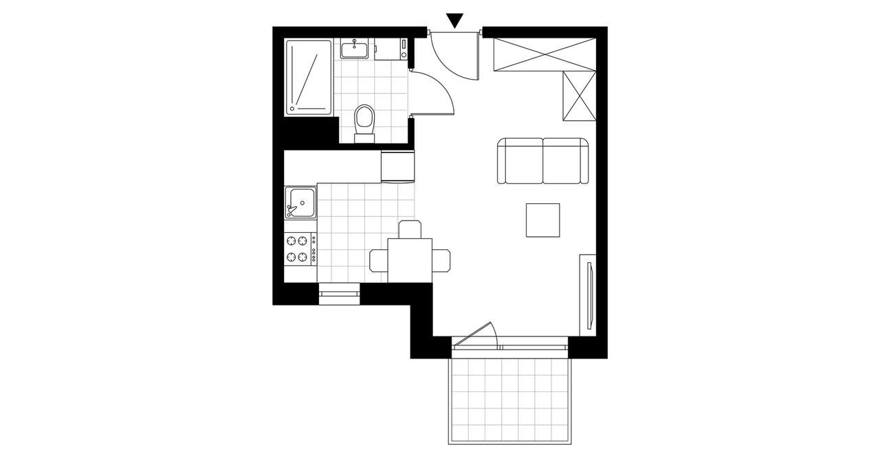 1-pokojowe mieszkanie 26m2 + balkon Bez Prowizji - Pełny obrazek: 3/8