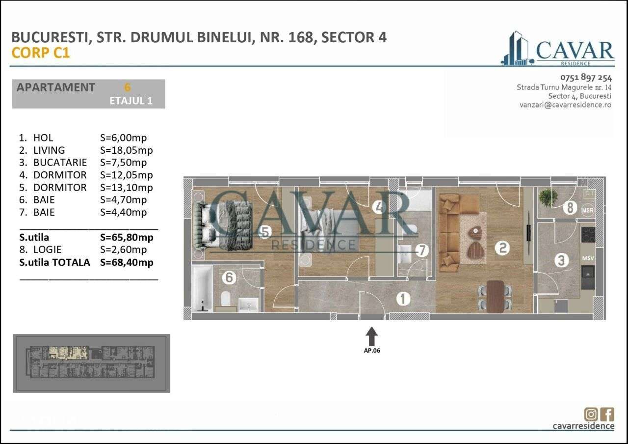 Apartament 3 Camere Proiect Nou Cavar Binelui 168-5