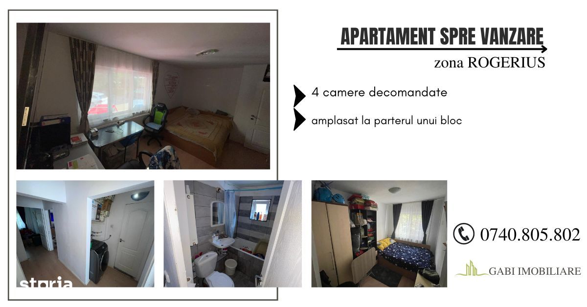 Apartament cu 4 camere decomandate, spre vanzare, in zona Rogerius !