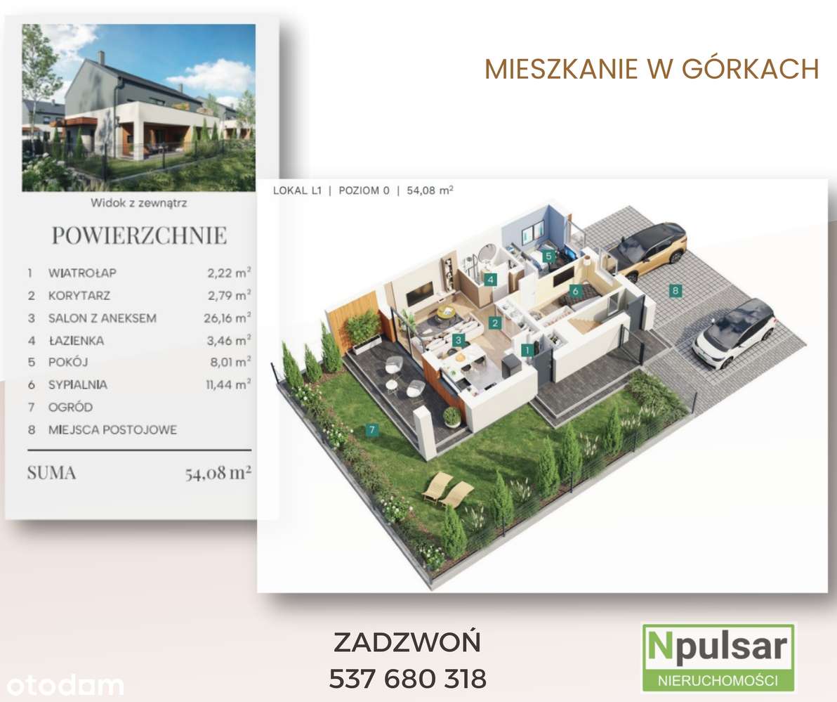Mieszkania | Górki | 54 mkw 62 mkw | blisko Opola | zielone tereny |-4