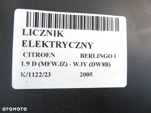 LICZNIK CITROEN BERLINGO I 1.9 D 9656801980 - 2