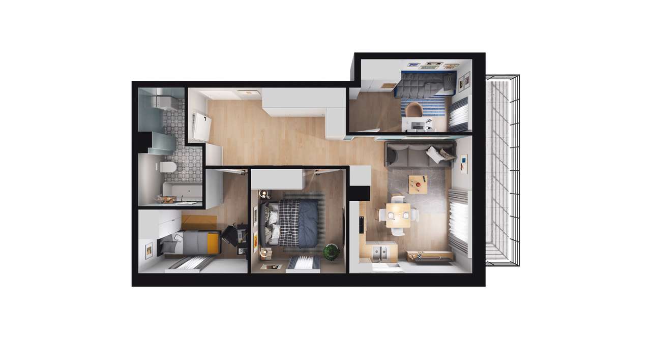 4-pokojowe mieszkanie 53m2 Bez Prowizji - Pełny obrazek: 2/8