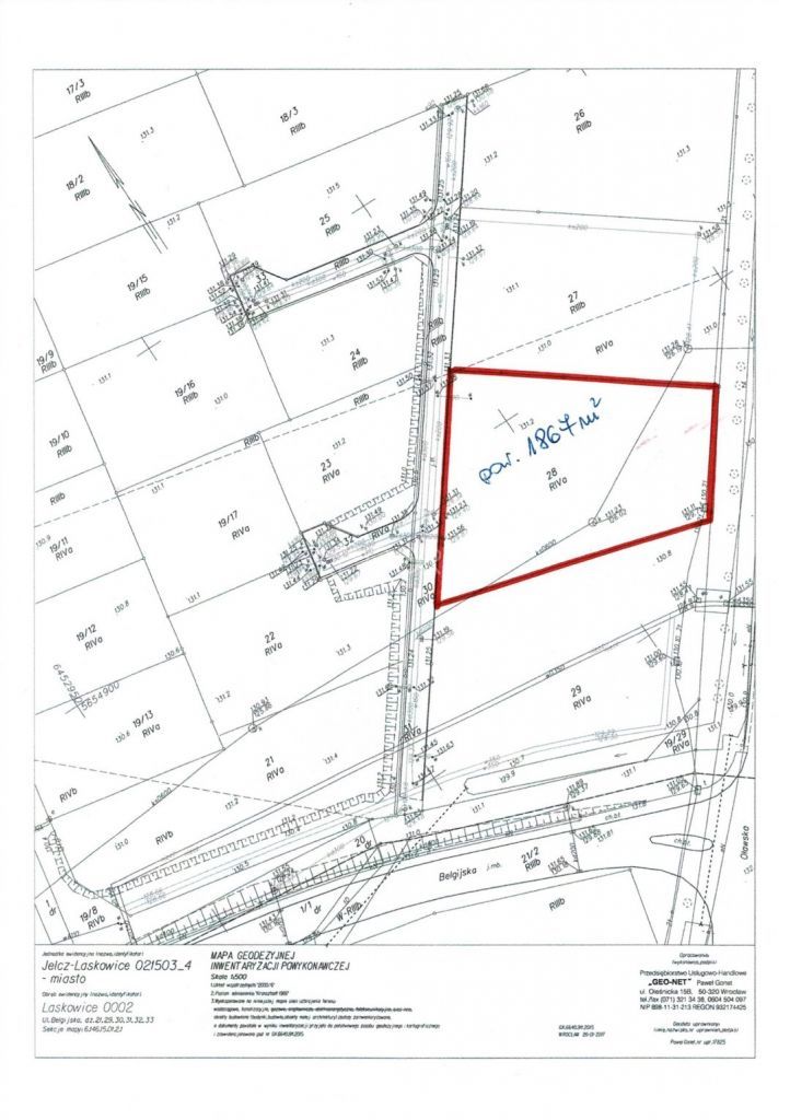 Działka, 1 867 m², Jelcz-Laskowice