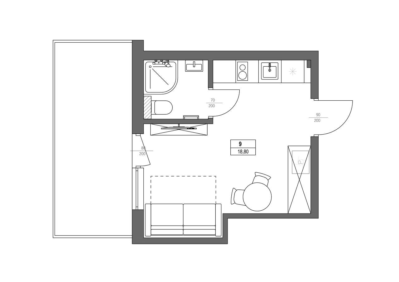 Kawalerka z balkonem / Bieżanów - Pełny obrazek: 5/5