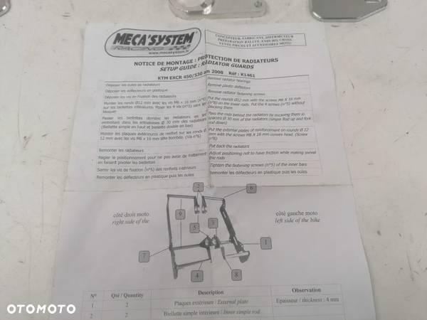 KTM EXC 450 530 MACA SYSTEM RACING osłona chłodnicy 05- - 10