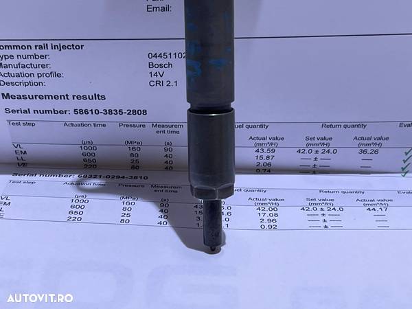 Injector Injectoare Verificat pe Banc cu Fisa Peugeot 207 1.6 HDI 2006 - 2015 Cod 0445110239 - 4