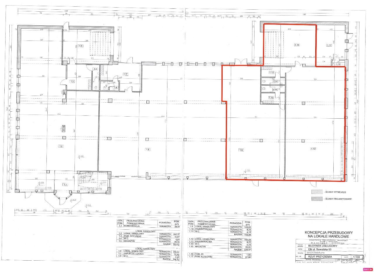 Lokal handlowo-usługowy 382 m2 Ełk Suwalska 93