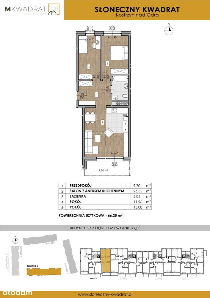 Słoneczny Kwadrat  | mieszkanie 3-pok. | B3_03 - Pełny obrazek: 2/6