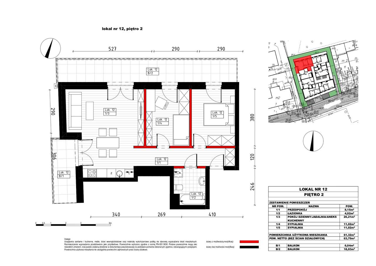 Mieszkanie 61,32m2, 3 pokoje, balkon, garaż !!!-17