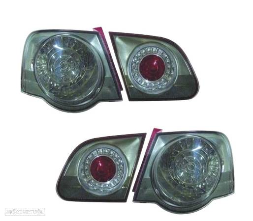 FAROLINS TRASEIROS LED PARA VOLKSWAGEN VW PASSAT 3C 05-10 CROMADO ESCURECIDO - 1