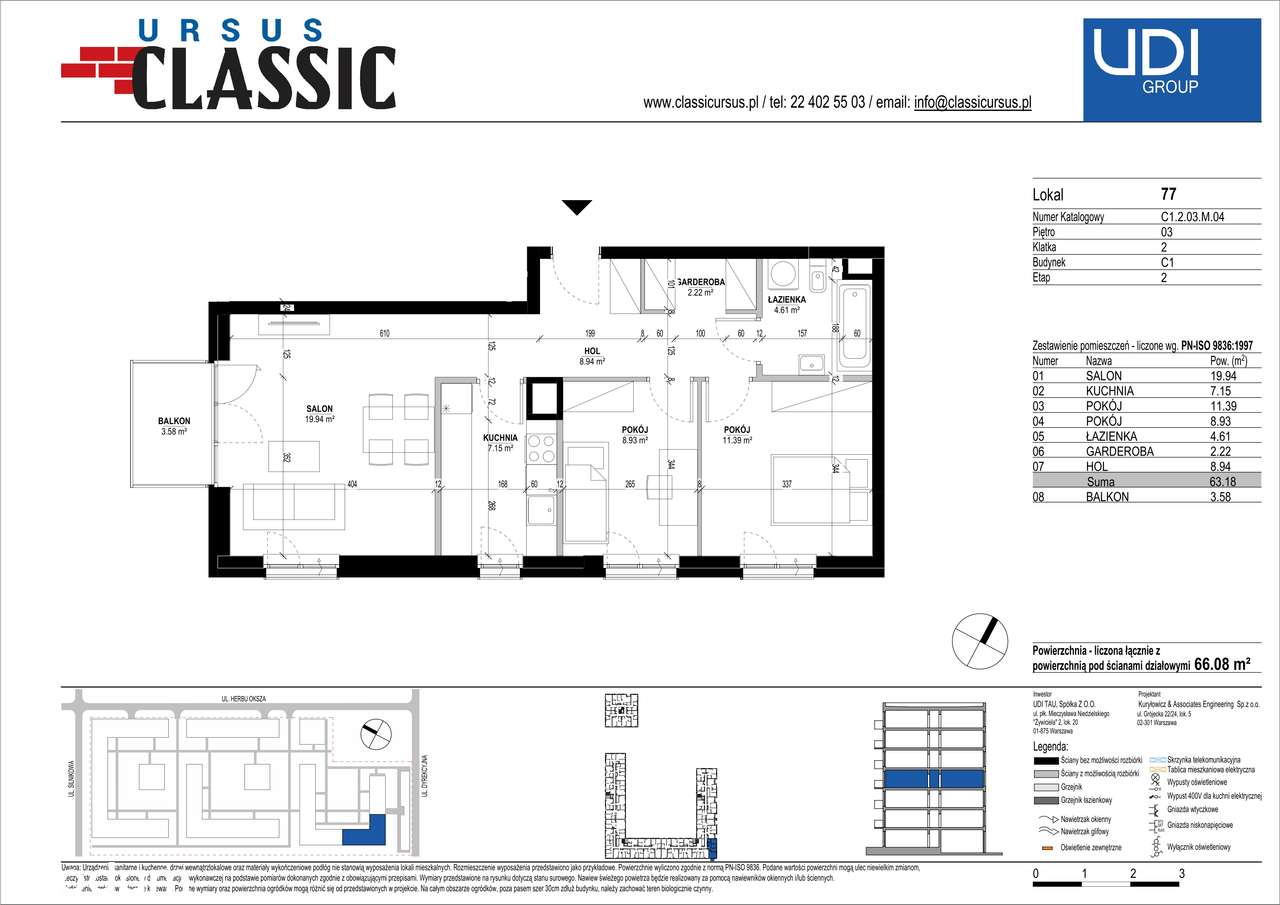 Ursus Classic | mieszkanie 3-pok. |C1_77 - Pełny obrazek: 2/9