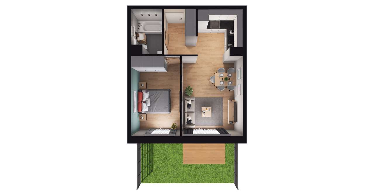 CENTRUM 2-pok. | przestronne | zaciszne | TARAS Z OGRÓDKIEM | 68 - Pełny obrazek: 2/20