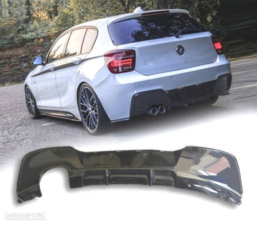 DIFUSOR TRASEIRO LOOK M PERFORMANCE PARA BMW SERIE 1 F20 F21 2011-2015 DUPLO LADO ESQUERDO - 1