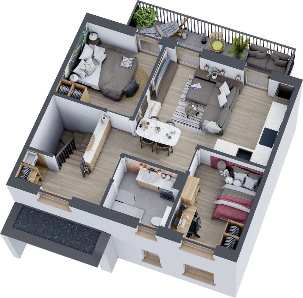 3-pokojowe mieszkanie 49m2 Bezpośrednio - Pełny obrazek: 2/8