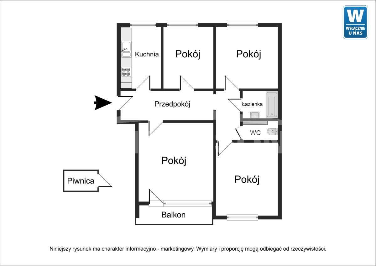 Trzypokojowe mieszkanie na Bemowie do sprzedania-2