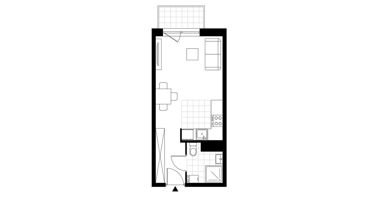1-pokojowe mieszkanie 27m2 + balkon Bez Prowizji - Pełny obrazek: 4/9