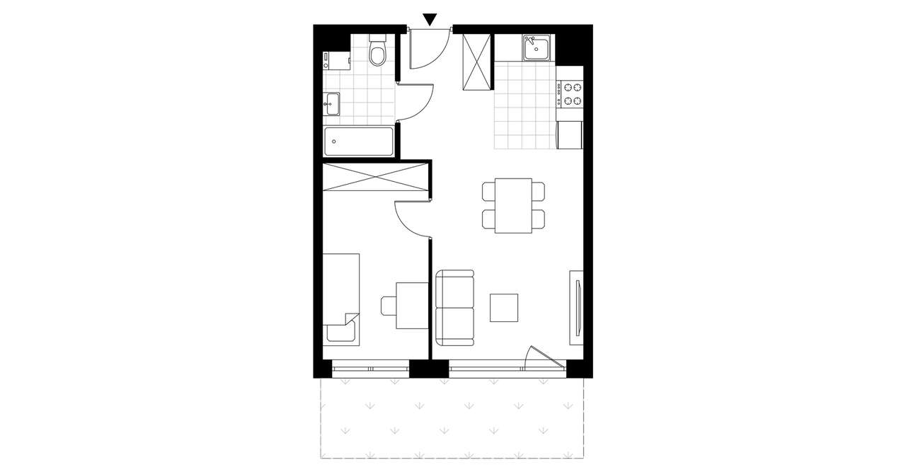 2-pokojowe mieszkanie 38m2 + ogródek Bez Prowizji - Pełny obrazek: 3/8