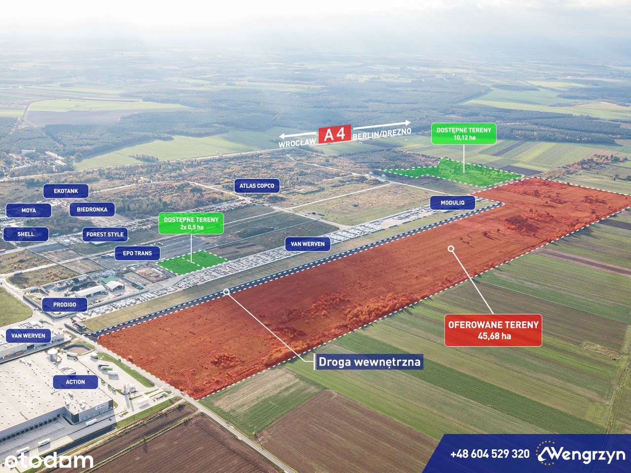 Autostrada A4, teren inwestycyjny 45,68 ha z PNB! media,idealny dojazd - Pełny obrazek: 4/13