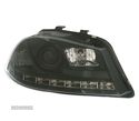 FARÓIS PARA SEAT IBIZA E CORDOBA 6L 02-08 FRONTAIS LUZ DIURNA LED FUNDO PRETO - 3