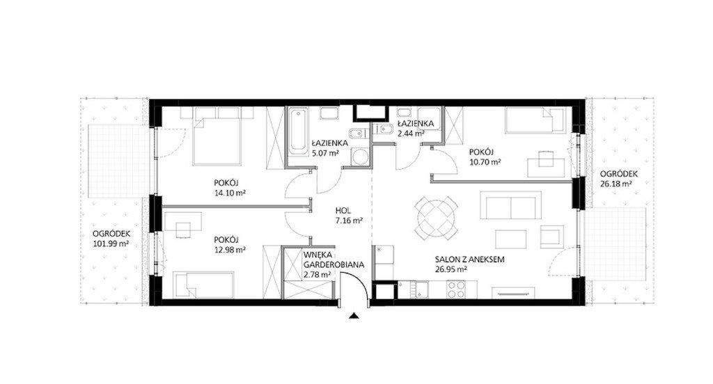 Wola| Dwustronny Apartament |82,18m2| Dwa Ogrody