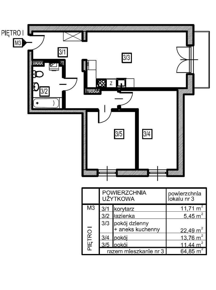 Mieszkanie 50,11m2, 2 pokoje, garaż, bez prowizji, bez PCC-6