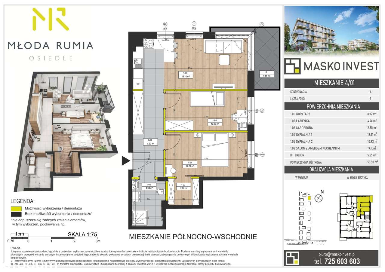 Młoda Rumia | mieszkanie 3-pok. | M​R11 P4/M1 - Pełny obrazek: 2/9