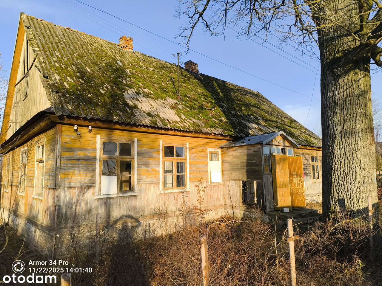 STARY DREWNIANY DWOREK w Łosince z 1890 roku.  REWEACYJNY ZDROWY DYL-19