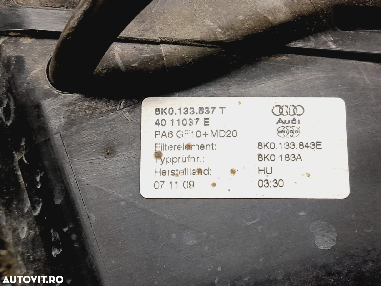 Carcasa filtru aer 8k0133837t 2.0 tdi CAGA Audi A6 4F/C6 (facelift) - 4