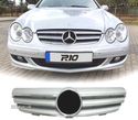 GRELHA FRONTAL AMG PARA MERCEDES CLK W209 02+ PRATA CROMADO - 1