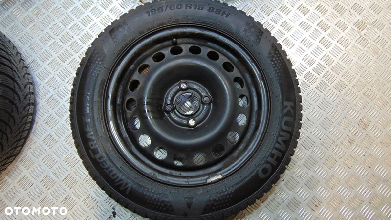 ZIMOWE OPONY FELGI 4X100 195/60 R15 KUMHO 6.5 MM OPEL KIA PICANTO - 4