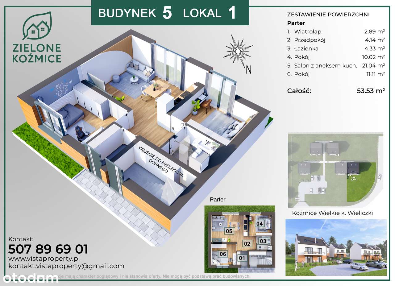 Mieszkanie 3-pokoje z ogródkiem i miejscem postojowym - Pełny obrazek: 5/9