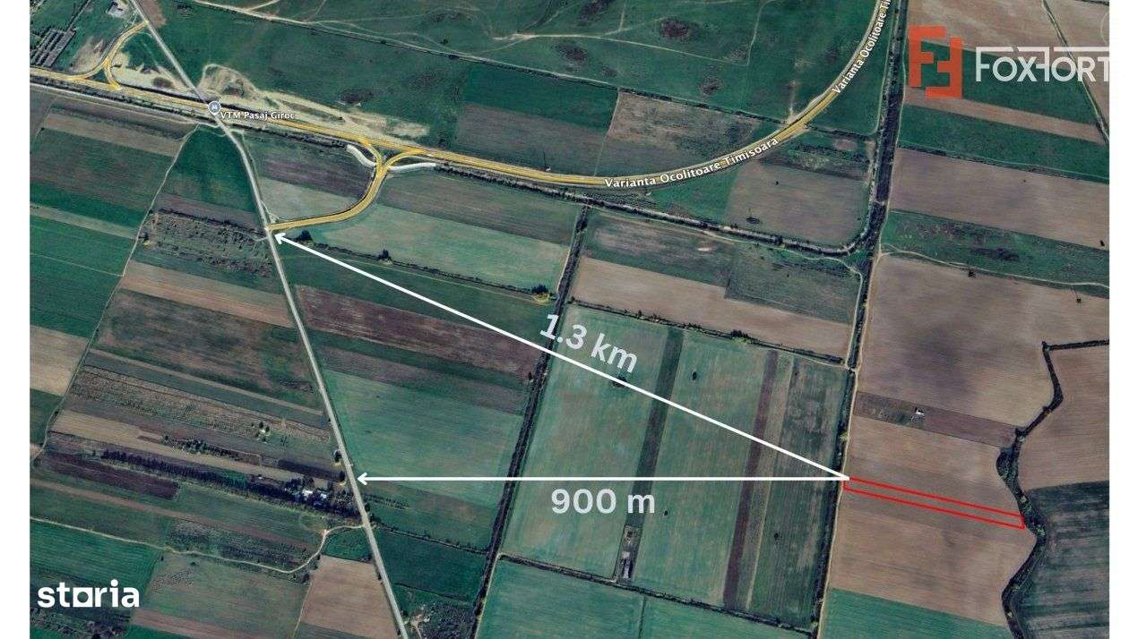 Teren extravilan arabil 4.803 mp - aproape de centura Timisoara Sud - Imagine principală: 2/2