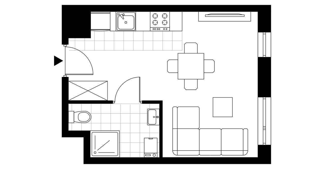 1-pokojowe mieszkanie 25m2 Bezpośrednio - Pełny obrazek: 4/9