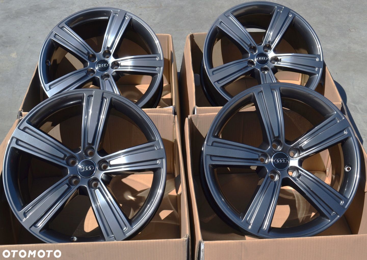 FELGI 19" 5x112 ORYGINAŁ AUDI A8 A6 A4 Q5 CIEMNY CHROM - 1