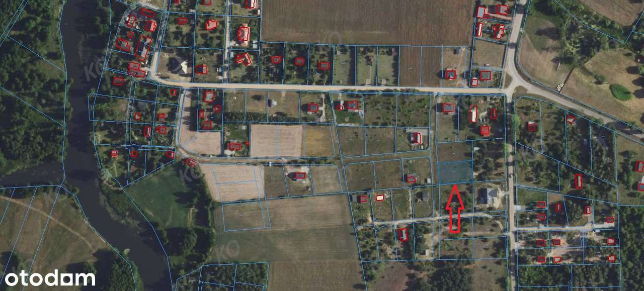 Działka budowlana 1066 m² – Kuchary Żydowskie, MPZP MN, Wkra - Pełny obrazek: 2/4