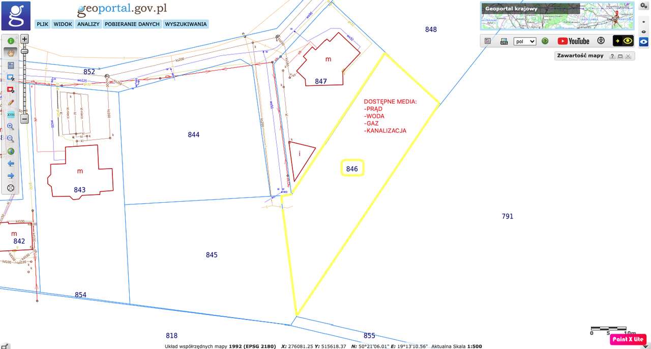 Działka budowlana Dąbrowa Górnicza ul.Parkowa Pogoria III-5