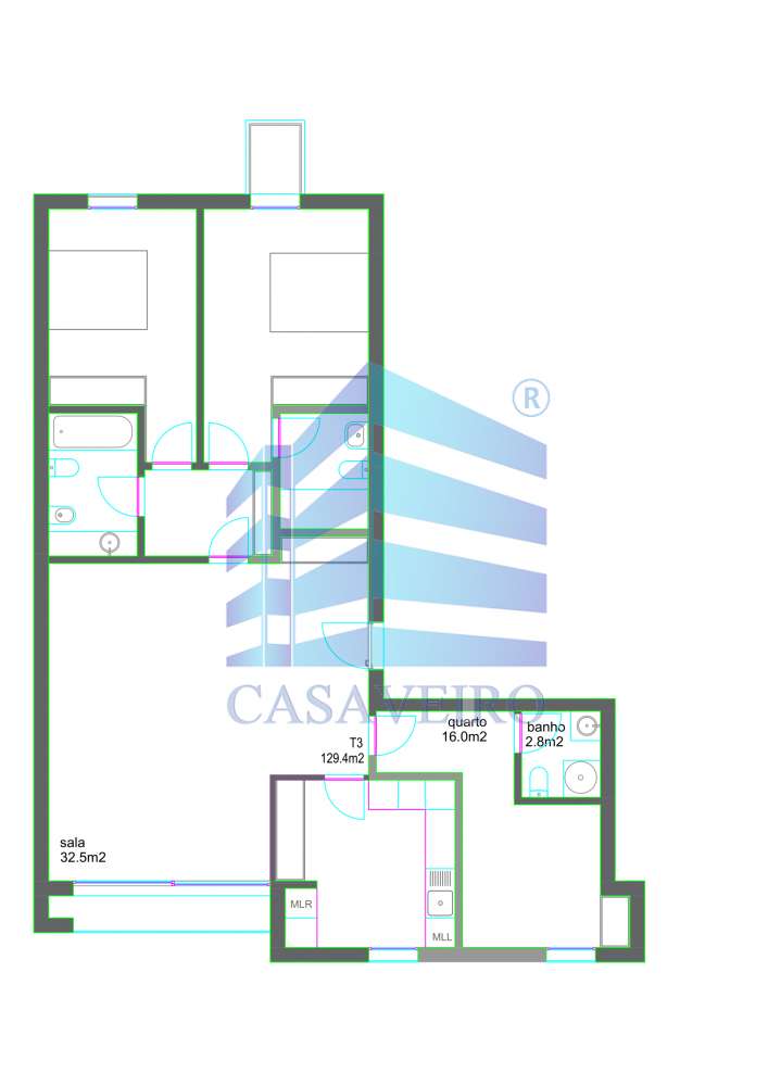 Apartamento T3  no centro da cidade de Aveiro - Grande imagem: 5/13