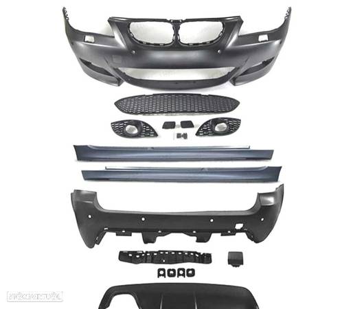 KIT CARROÇARIA LOOK M5 PARA BMW E61 03-07 COM PDC + LAVA FAROS - 3